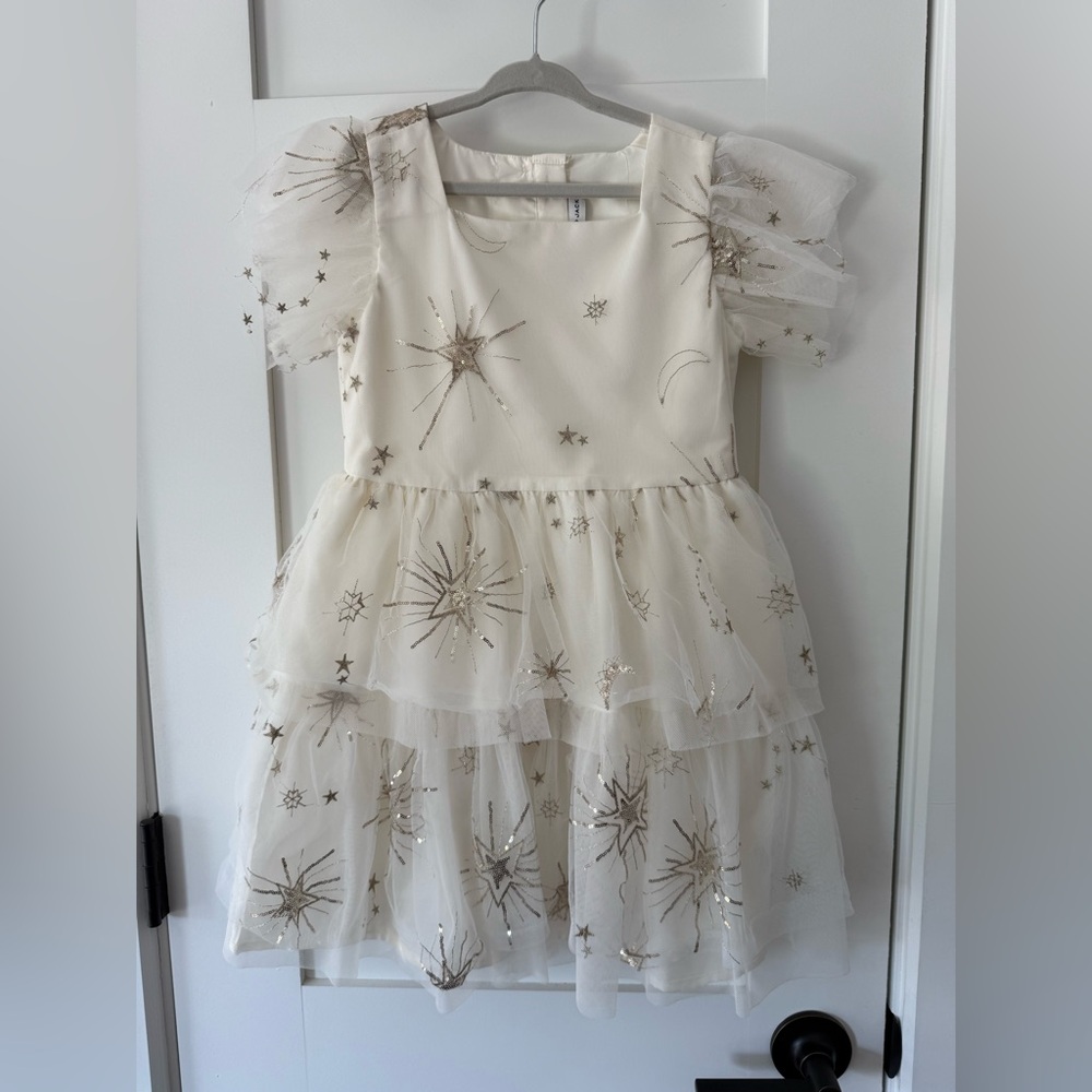 Janie and Jack Cream Satin Dress